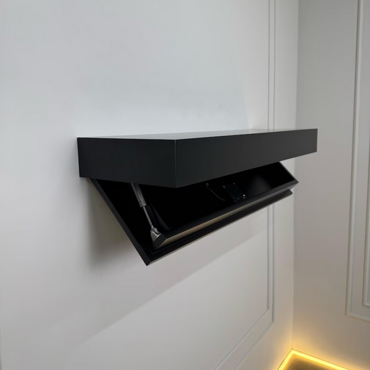 Secreture hidden wall shelf – concealed furniture front view